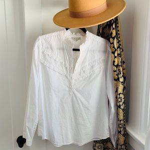 SOLD 🌊 Lucky Brand Victorian Ruffle Blouse NWOT